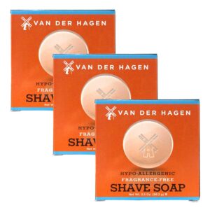 Van Der Hagen Men’s Luxury Fragrance Free Shave Soap (Pack of 3)