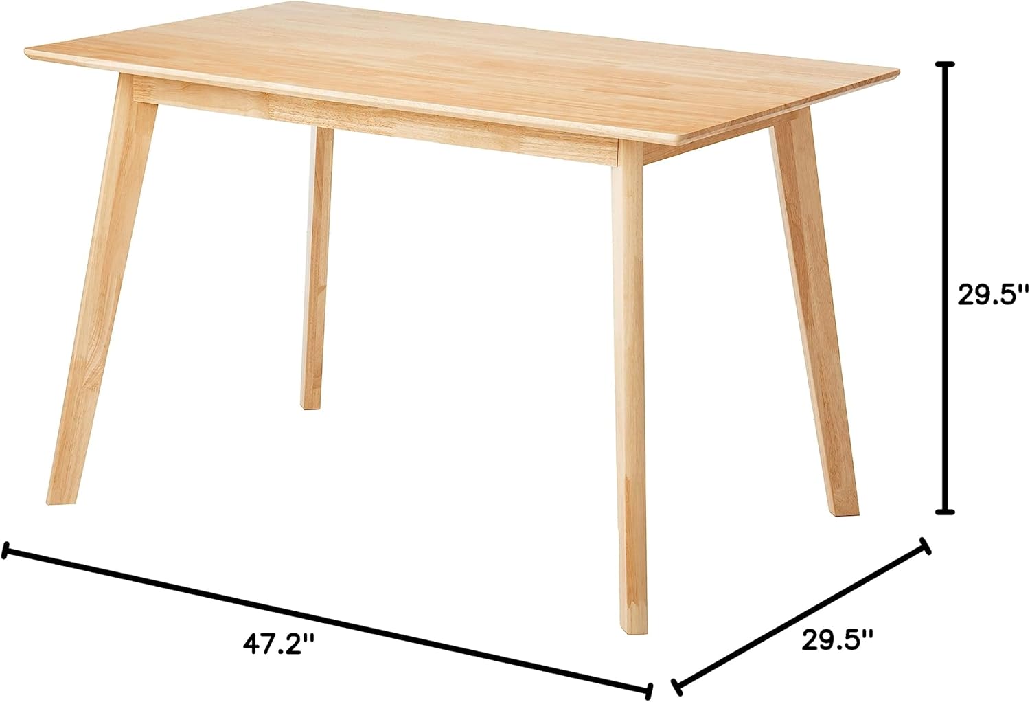 Amazon Basics FSC Certified Solid Wood Kitchen Rectangular Dining Table, Easy to Assemble, 29.5"D x 47.2"W x 29.5"H, Natural Wood - Image 8