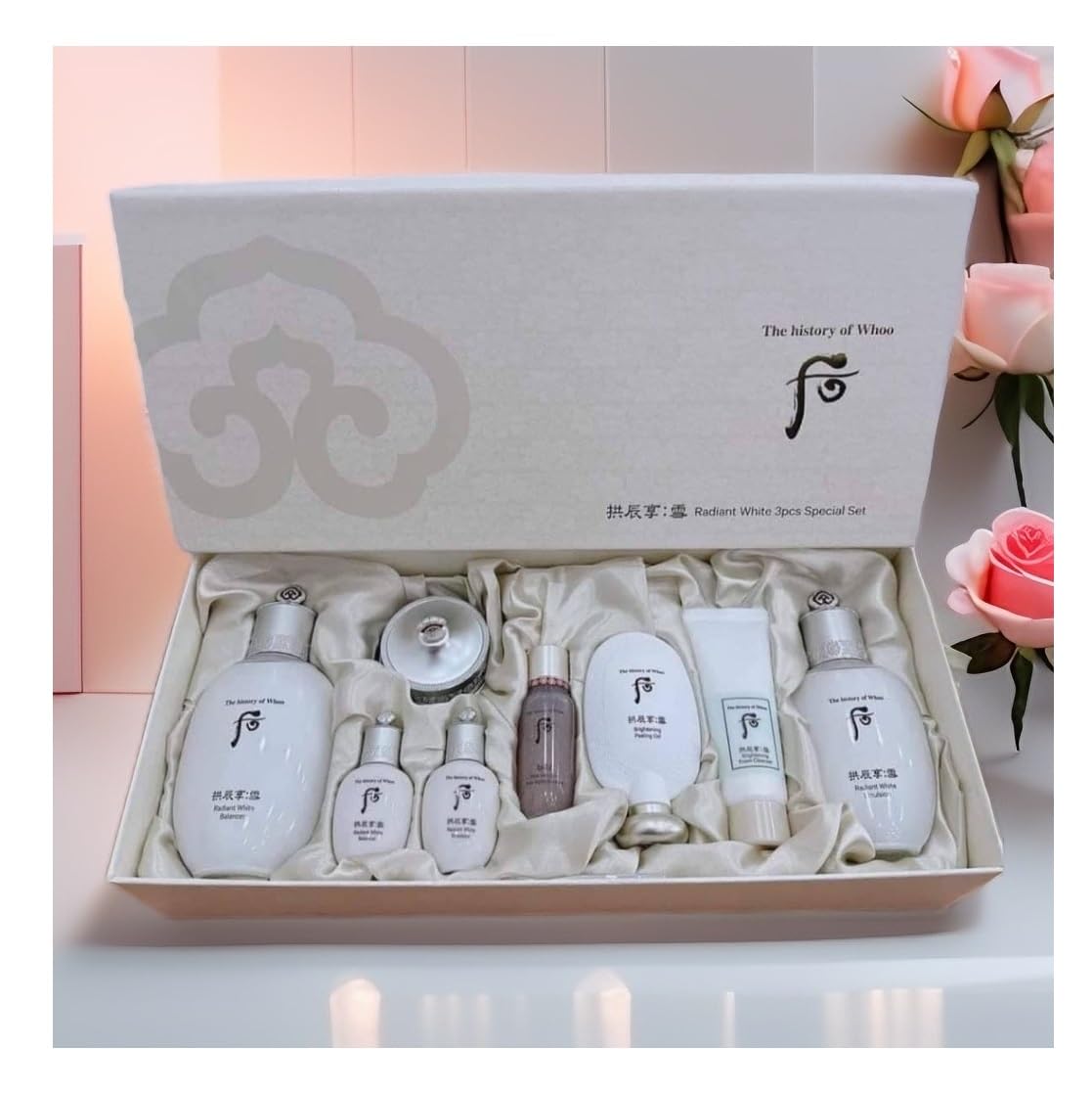 Korea Luxury Skincare_THE WHOO Moisture & Anti-Aging Special 8pcs Set (Balancer, Emulsion, Cream, Cleanser, Peeling Gel, Moisture Anti-Aging Essence + Mini Balancer, Mini Emulsion)