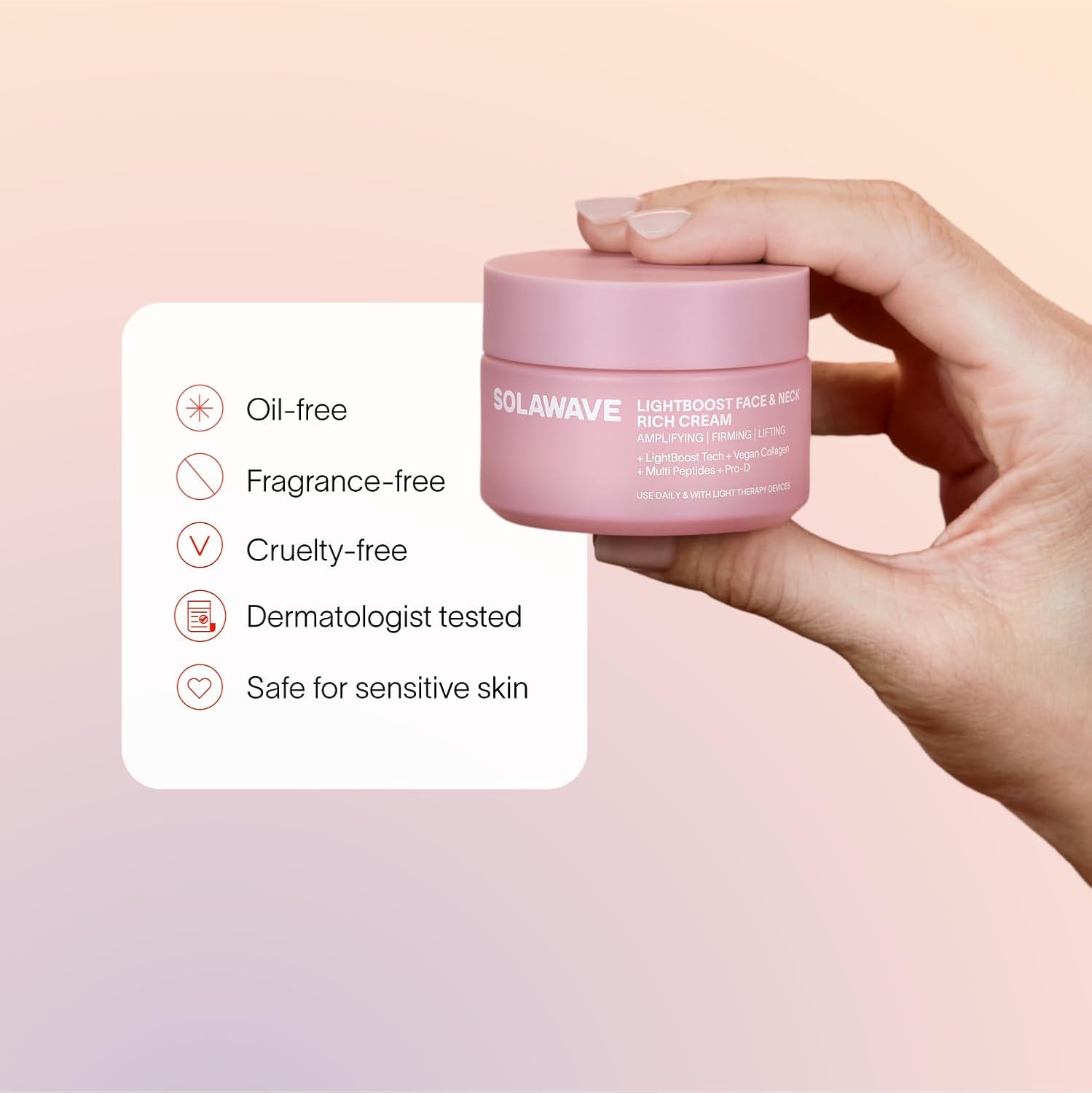 Solawave LightBoost Rich Cream for Face & Neck | Boosts Effects of Red Light Therapy | Daily Anti Aging & Skin Firming Moisturizer | Reduces Appearance of Fine Lines & Wrinkles, Increases Hydration - Image 8