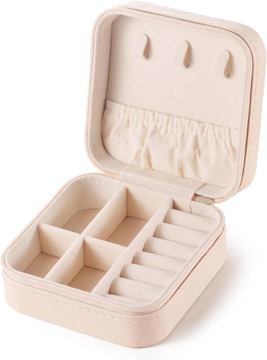 Small Travel Jewelry Case, To Go Portable Jewelry Box, Travel Jewelry Organizer,Portable Jewellery Storage Holder for Rings Earrings Necklace, Gifts for Girls Women -Pink