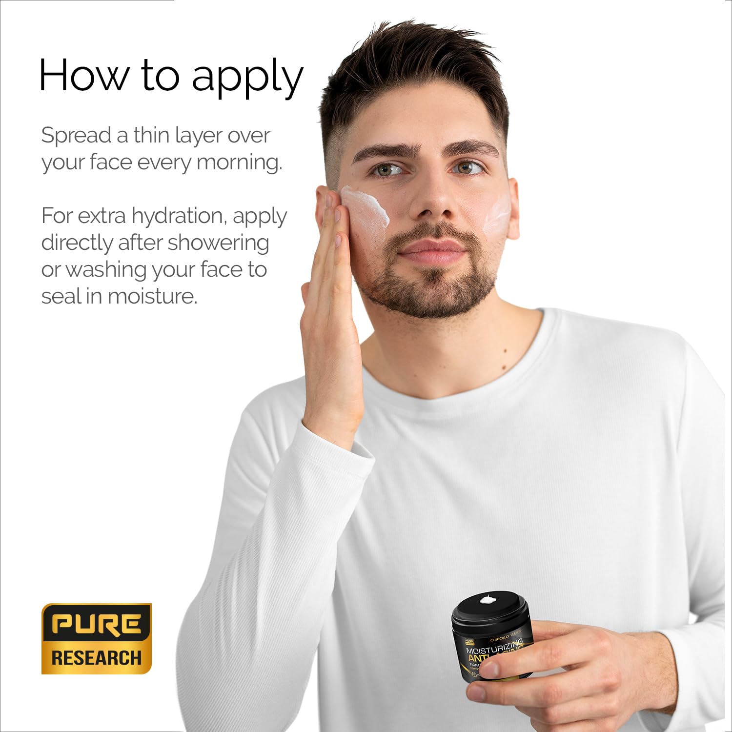 Men's Face Cream Moisturizer - Anti-Aging Cream For Men, Collagen, Retinol & Hyaluronic Acid - Day & Night - Facial Skin Care- Anti Wrinkle 1.7 oz - Image 3