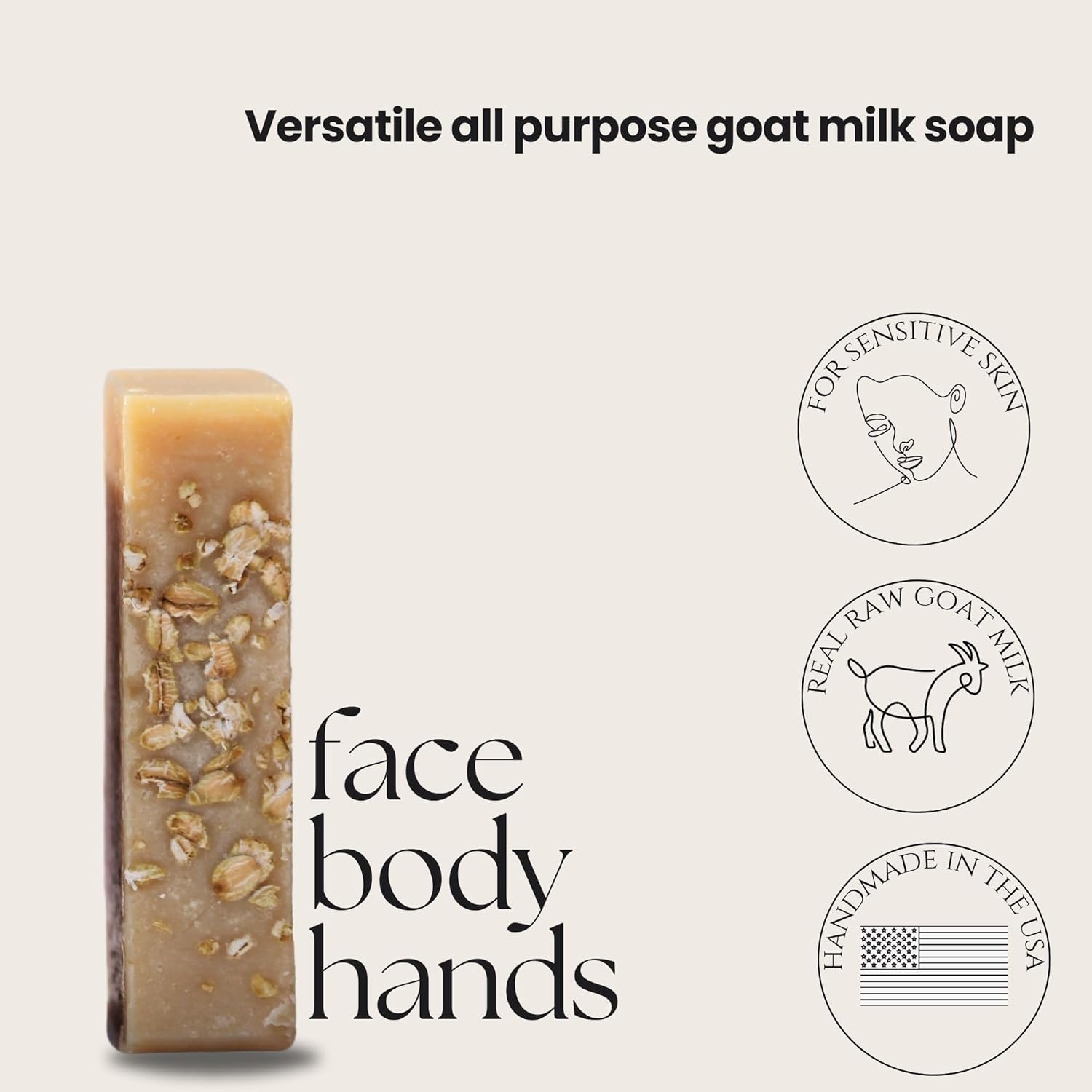 Premium Goat Milk Soap Bars - For Dry Skin, Gentle, Organic & Soothing - Made with Real Goat Milk - Large 5 OZ (Pack of 4) - (Oats and Honey) - Image 2