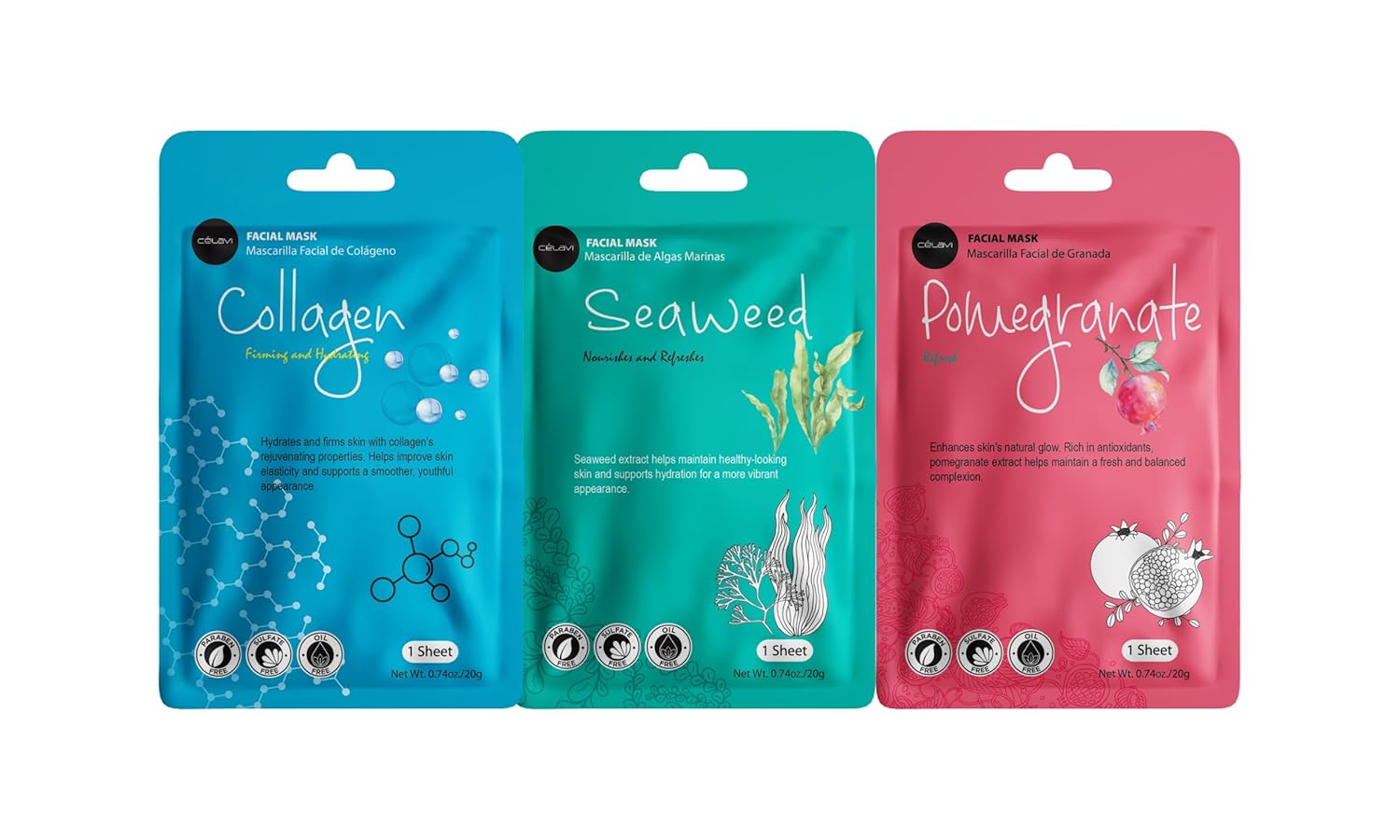 Celavi Essence Facial Sheet Face Mask Variety Set Classic Authentic Korean Moisturizing Skincare (12-Packs) - Image 8