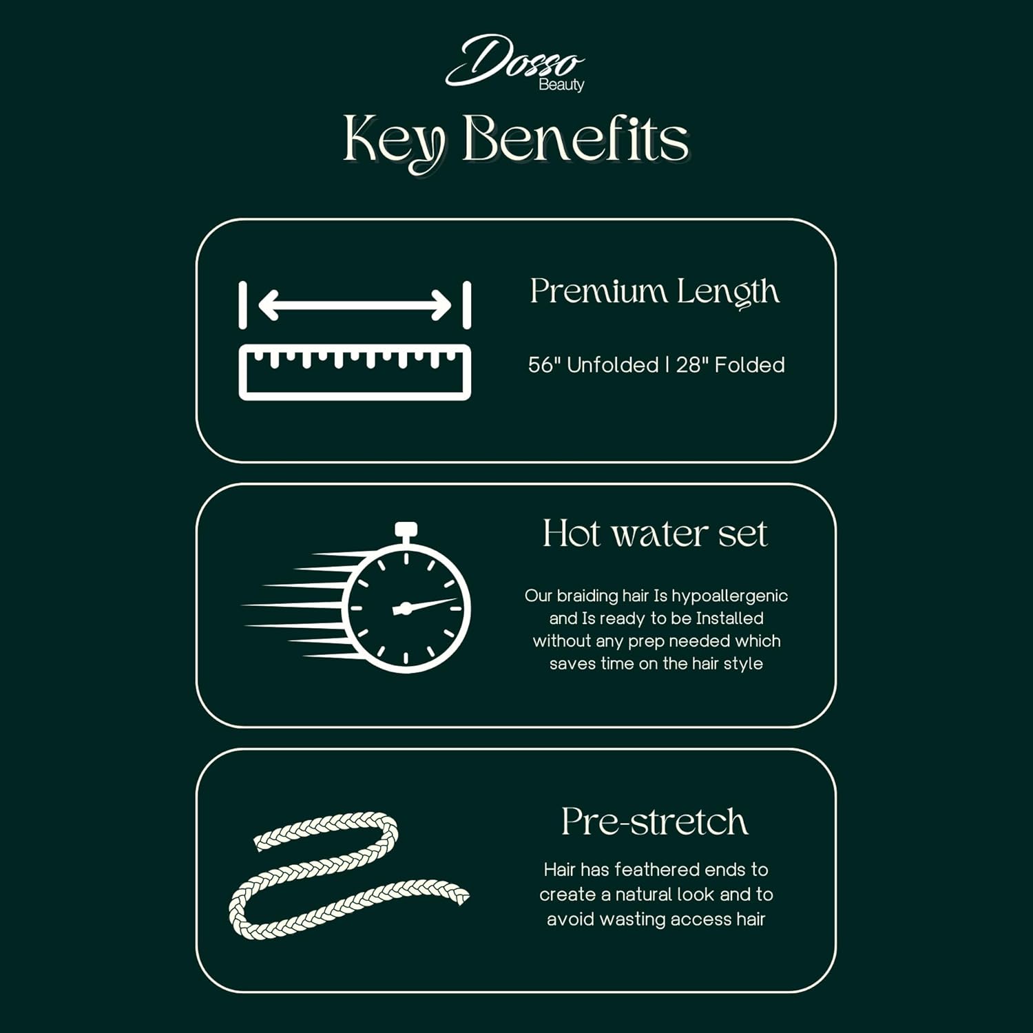 3 Pack Hypoallergenic Pre-Stretched Braiding Hair, 28 Inches, Itch-Free, Fast Drying, Hot Water Set, Light-weight-85g, Synthetic, Soft textured, Natural Looking color-(#33/27) - Image 5