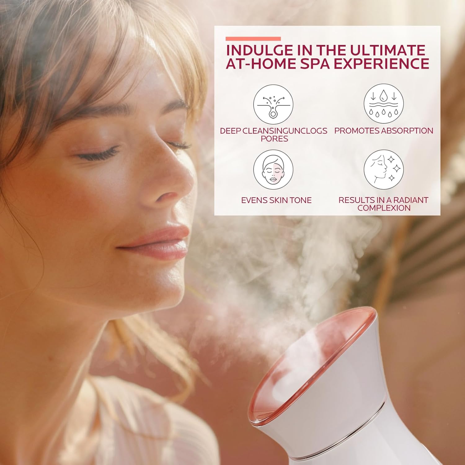 Colorfarm Facial Steamer Nano Ionic: Face Steamer Home Spa Kit Deep Cleaning Unclogs Pores Sinuses Inhaler with 8 Skin Care Tools - Self Care Gifts for Women (Deep Cleansing Facial Kit) - Image 5