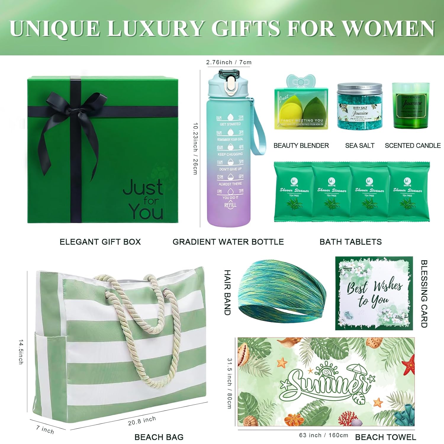 Self Care Gifts for Women Get Well Soon Gifts Basket - Spa Relaxation Birthday Gifts for Wife/Mom/Friends/Sister/Daughter| Sporty Summer Gift Bundle, Graduation Gifts For Her - Image 3