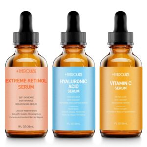 Facial Skin Care Set– Retinol Serum, Vitamin C & Hyaluronic Acid for Face – Anti Aging Face Serum Set for Women – Firm, Wrinkle Smoothing, Dark Spot Corrector, Brighten Dullness
