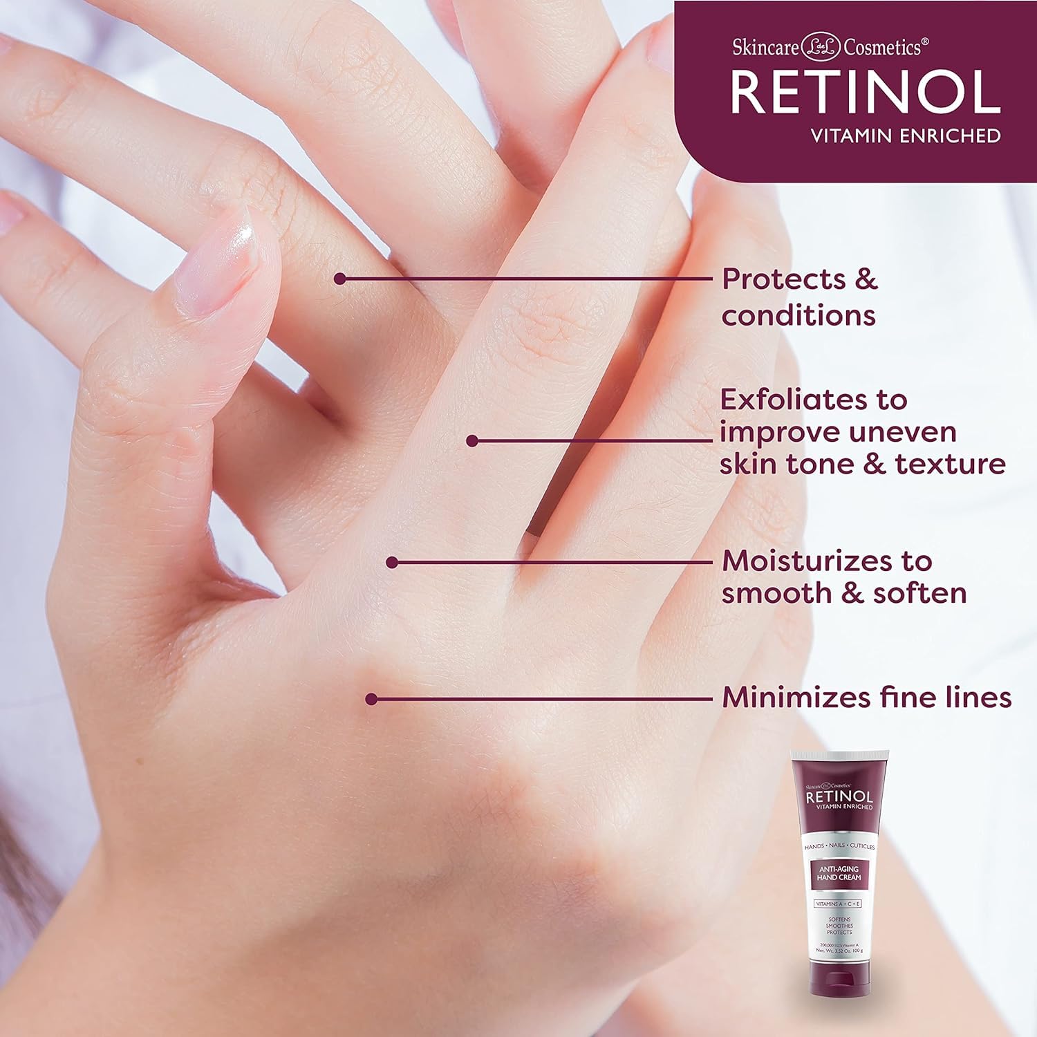 Retinol Anti-Aging Hand Cream – The Original Retinol Brand For Younger Looking Hands –Rich, Velvety Hand Cream Conditions & Protects Skin, Nails & Cuticles - Image 5