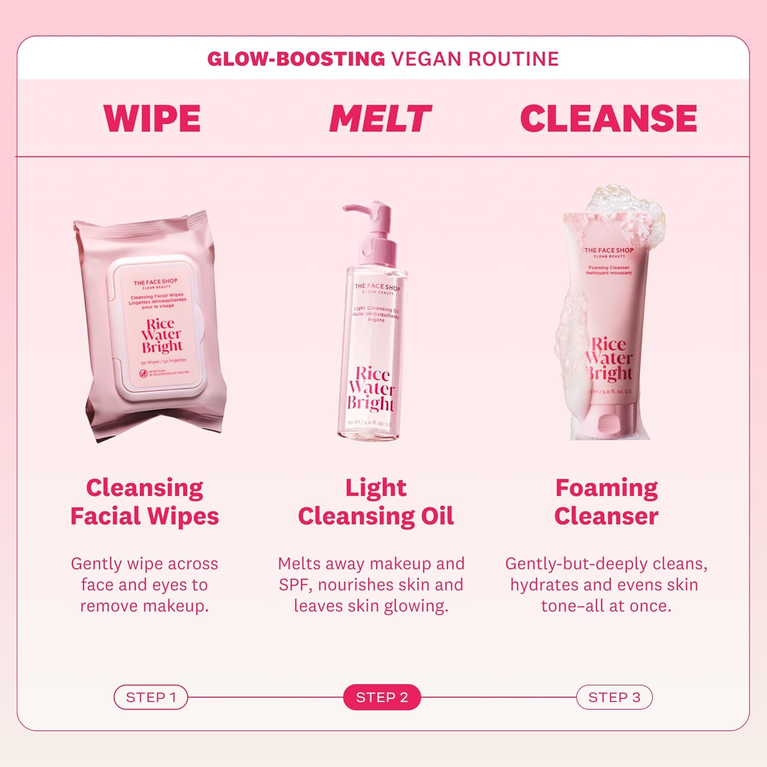 The Face Shop Rice Water Bright Light Facial Cleansing Oil, Daily Makeup Remover, Oil Cleanser, Vegan, Korean Skin Care with Jojoba Oil, Face Pore Cleanser, 150ml - Image 7