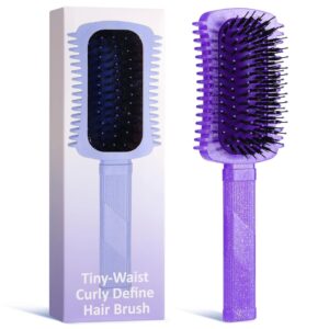 Curly Hair Brush Defining, Volume Curl Defining Brush for Effortlessly Detangling Shaping and Styling Women’s Curls, Reduce Pulling (Flash Purple)