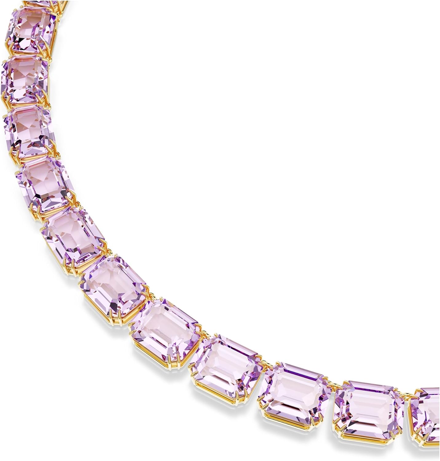 Swarovski Millenia Tennis necklace, Octagon cut, Purple, Gold-tone finish - Image 4