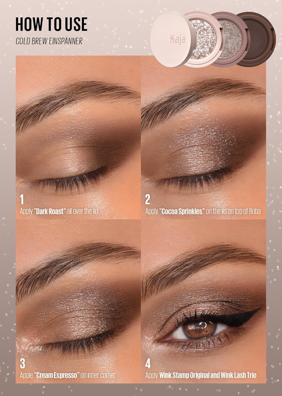 Kaja Beauty Bento Collection | Glitter + Shimmer + Matte | 21 Cold Brew Einspänner - Soft Ash Gray | 2019 Best of Beauty Award in Glitter - Image 3