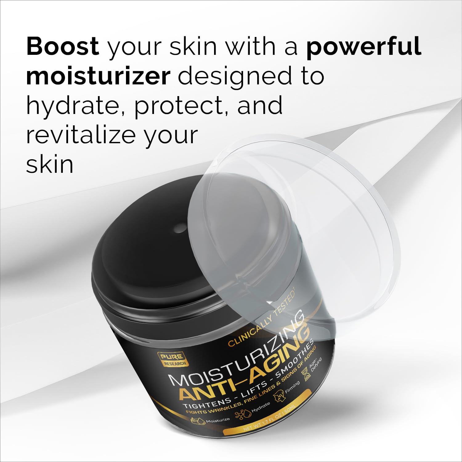 Men's Face Cream Moisturizer - Anti-Aging Cream For Men, Collagen, Retinol & Hyaluronic Acid - Day & Night - Facial Skin Care- Anti Wrinkle 1.7 oz - Image 4