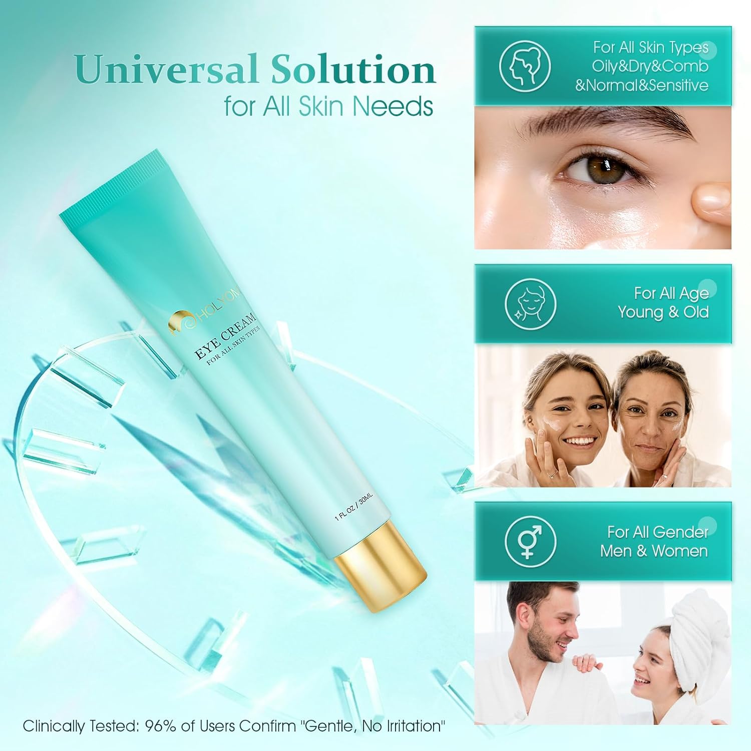 Advanced Eye Cream for Dark Circles - Targeted Solution for Wrinkles, Puffiness, and Firmness - Proven Efficacy with Cynanchum Atratum, and Natural Infusions (30ml) - Image 7