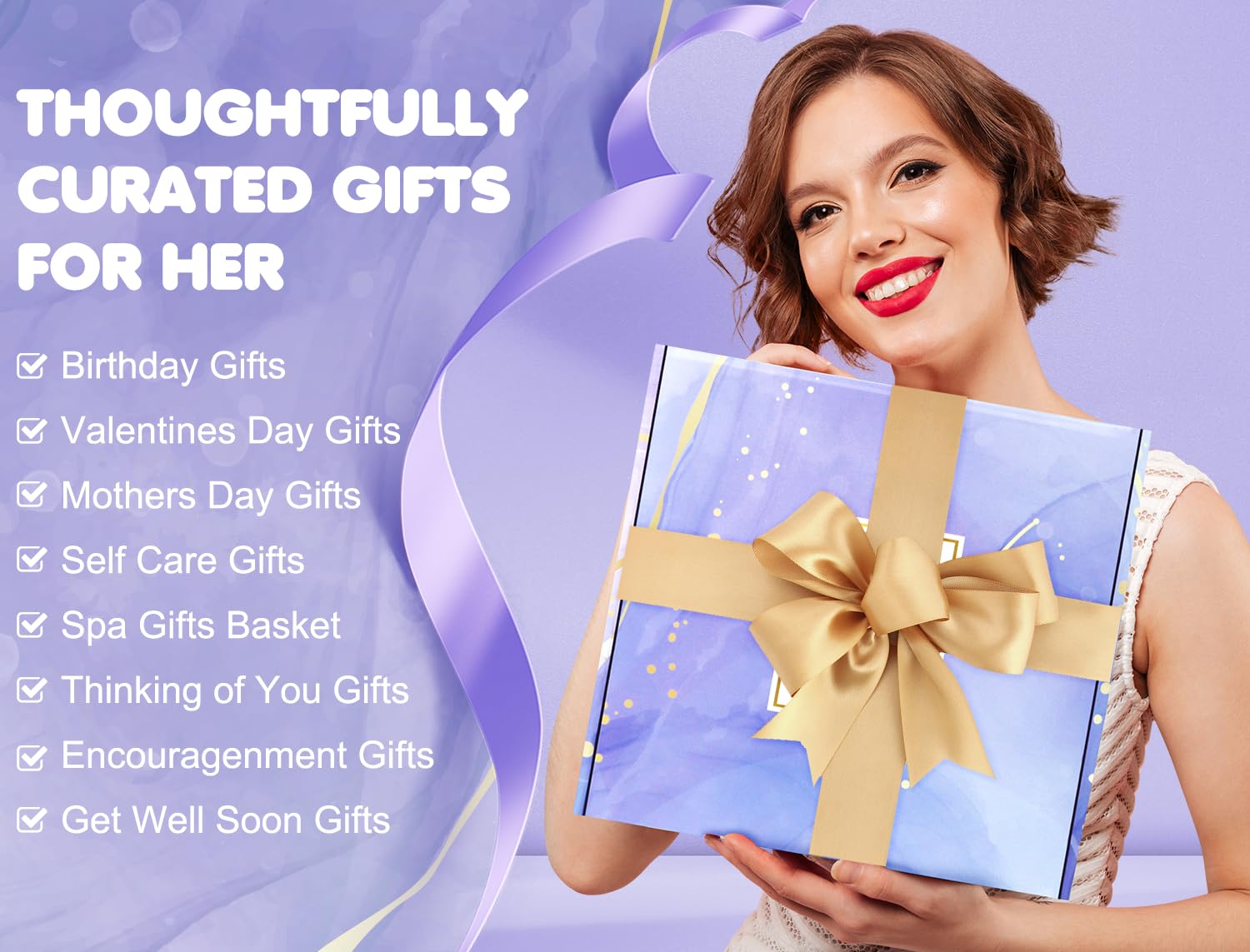 Gifts for Mom, Birthday Gifts for Women, Relaxing Spa Gifts Care Package with Luxury Flannel Blanket, Light-Up Rose Flower, Unique Mothers Day Gifts for Mom, Wife, Grandma, Sister, Friends - Image 3