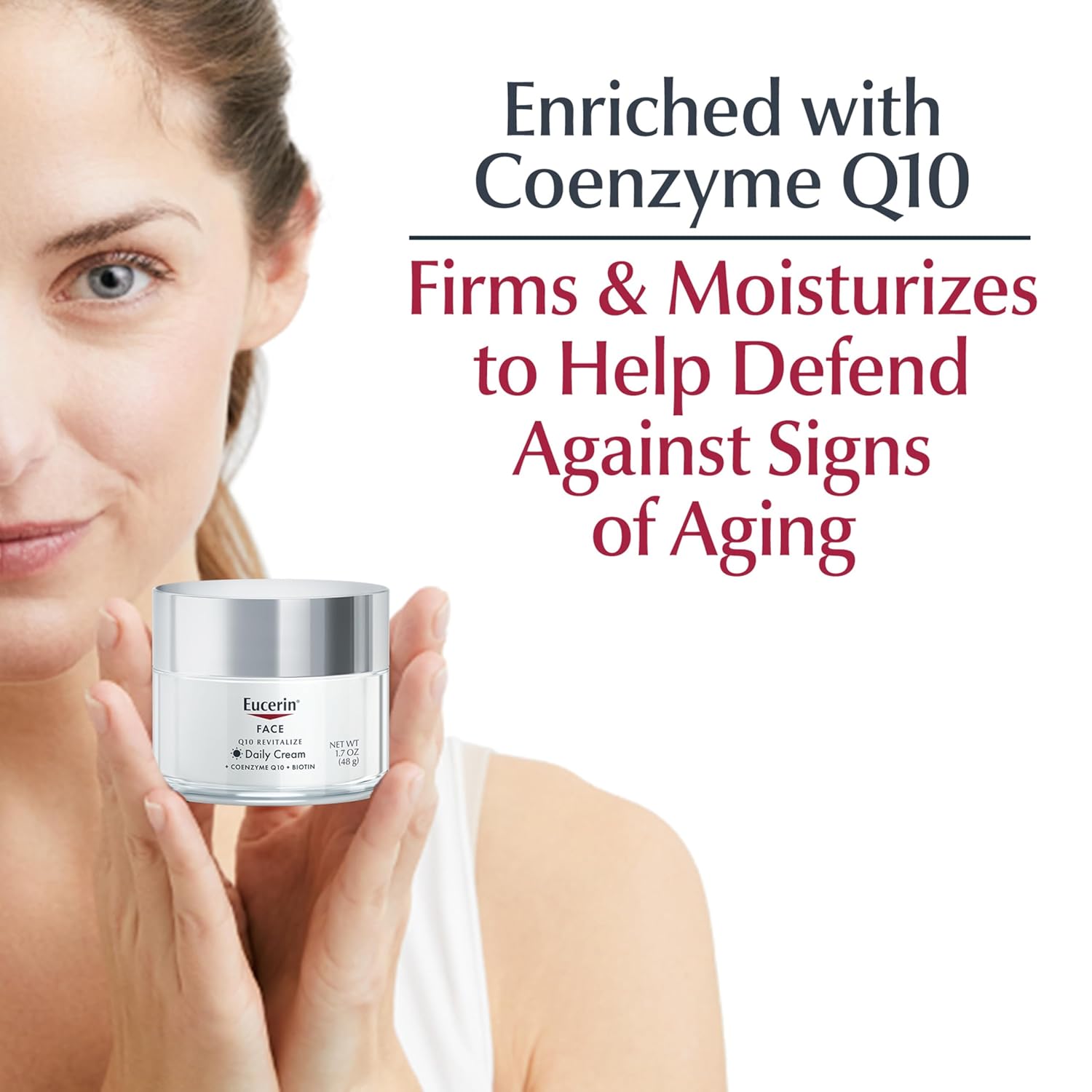 Eucerin Q10 Anti-Wrinkle Face Cream, Unscented Face Cream for Sensitive Skin, 1.7 Oz Jar - Image 5