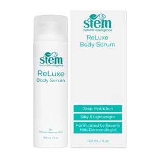 STEM Natural Intelligence ReLuxe Body Serum, Hydrating Serum for Women, Whole Body and Facial Care, Premium Ingredients for Luxury Skin Care, Dermatologist Developed & Tested Research, 5 oz