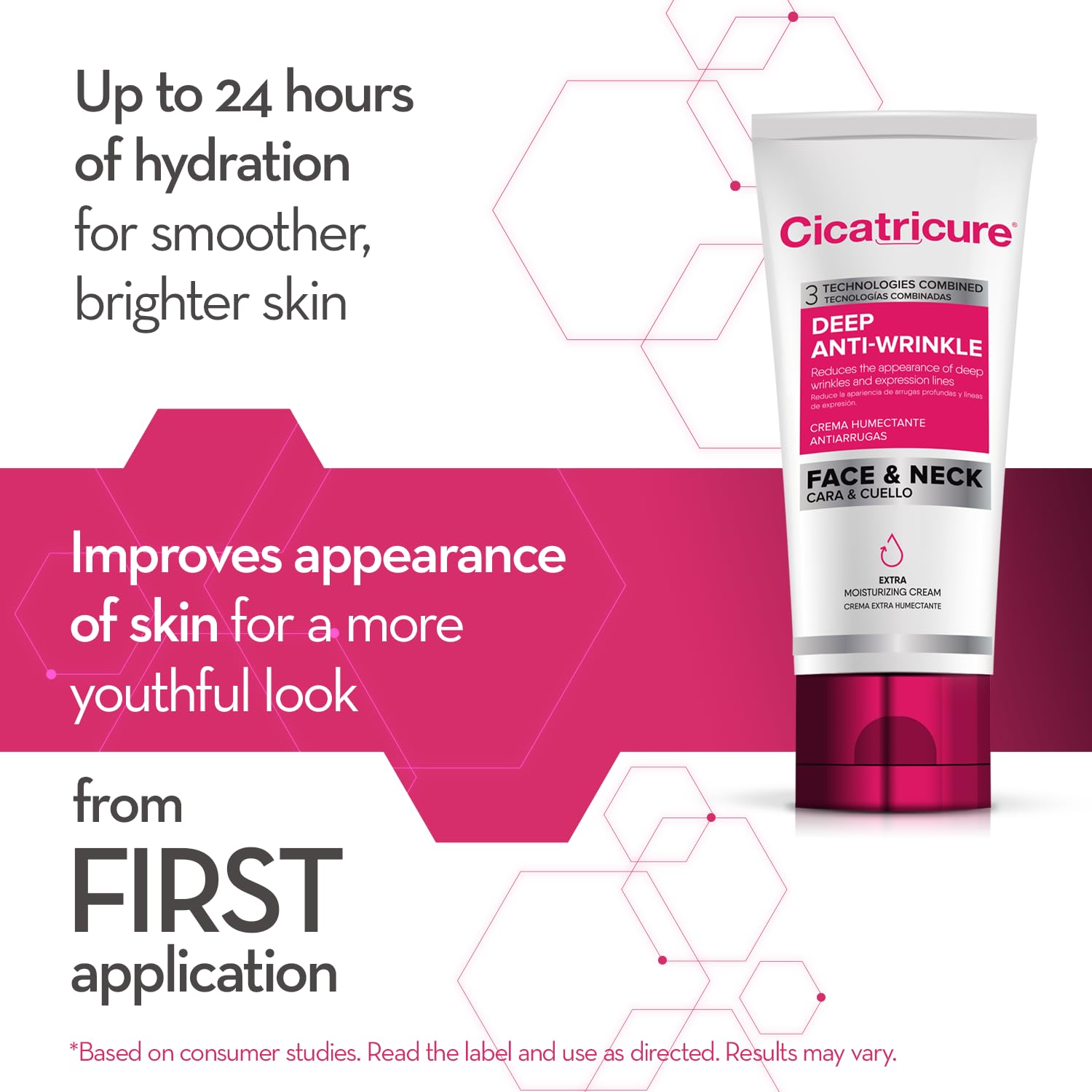 Cicatricure Deep Anti-Wrinkle Face & Neck Cream, Reduces the Appearance of Wrinkles from 1st Use, Face Moisturizer, Anti-Aging Cream, Non-Greasy Wrinkle Cream for Women, Neck Cream, 2.1 Ounces - Image 2