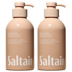Saltair Body Wash, Santal Bloom 2-Pack. Moisturizing Body Cleanser with Monoi Oil and Cupuacu Butter. Luxury Shower Gel for Women. Vegan, Cruelty-Free Paraben Free. 2x 17oz Pump Bottles