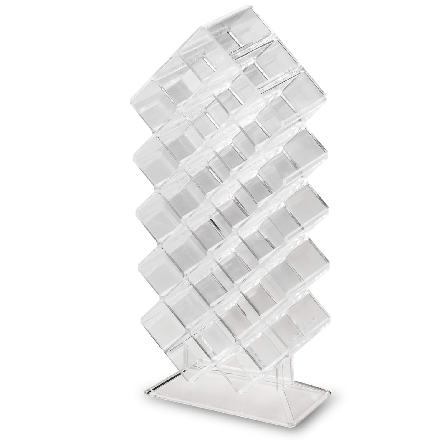 byAlegory Acrylic Lipstick Makeup Organizer | 28 Space Cosmetic Storage Designed To Stand, Lay Flat or Stack (CLEAR) - Image 4