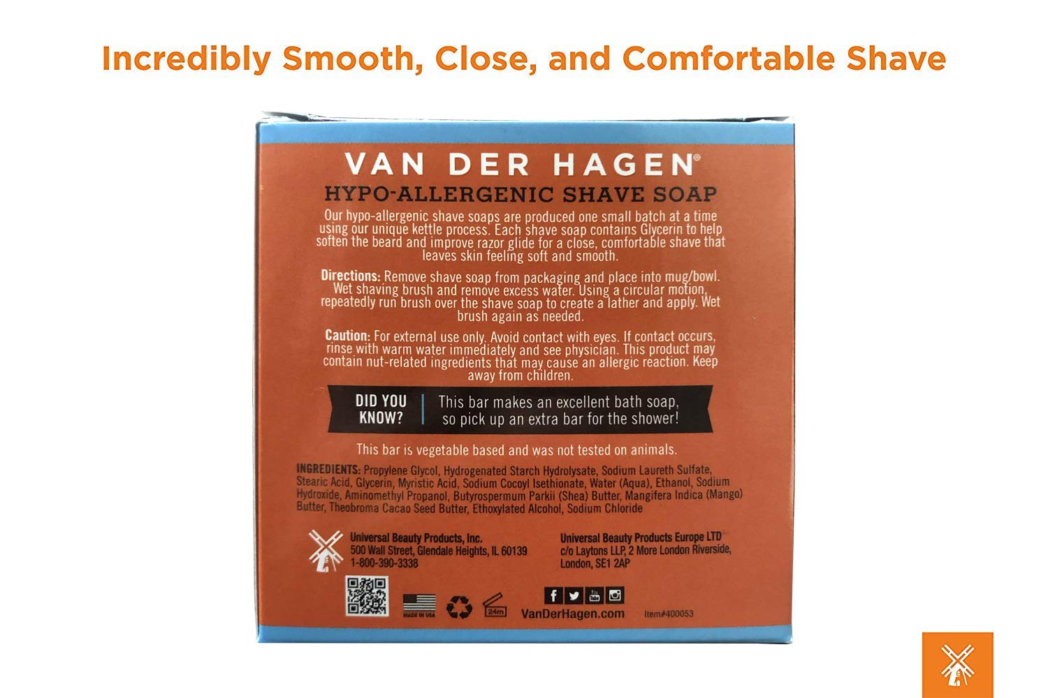 Van Der Hagen Men's Luxury Fragrance Free Shave Soap (Pack of 3) - Image 3