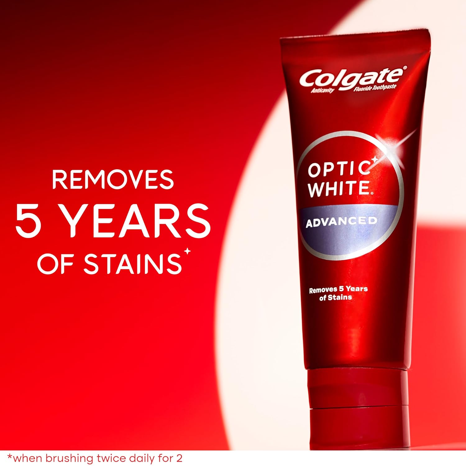 Colgate Optic White Advanced Hydrogen Peroxide Toothpaste, Teeth Whitening Toothpaste Pack, Enamel-Safe Formula, Helps Remove Tea, Coffee, and Wine Stains, Sparkling White, 3 Pack, 3.2 oz - Image 2