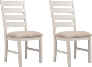 Signature Design by Ashley Skempton Modern Farmhouse Dining Room Chair, 2 Count, Whitewash