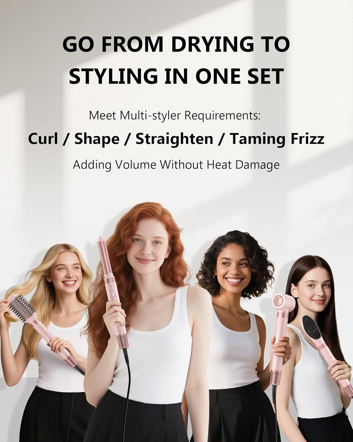 5 in 1 Hot Air Styler Wrap – High-Speed Hair Dryer Brush with Auto Wrap Curlers, Fast Drying & Frizz-Free Styling, No Heat Damage, Volumizing Brush with Travel Bag - Image 2
