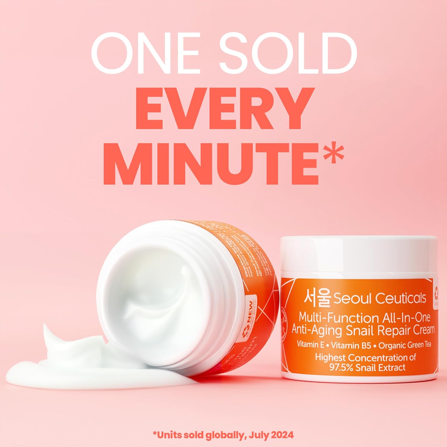 SeoulCeuticals Korean Skin Care 97.5% Snail Mucin Moisturizer Cream - K Beauty Skincare Day & Night Snail Repair Cream Filtrate Cruelty Free 2oz - Image 2