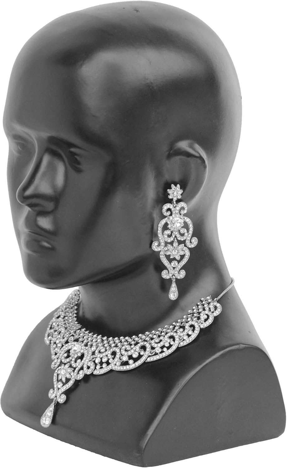 Touchstone Indian jewelry set for women bollywood gold jewellery wedding outfits necklace sets earrings bridal maang tikka fancy costume girls big desi accessories rhinestone in gold or silver tone - Image 7