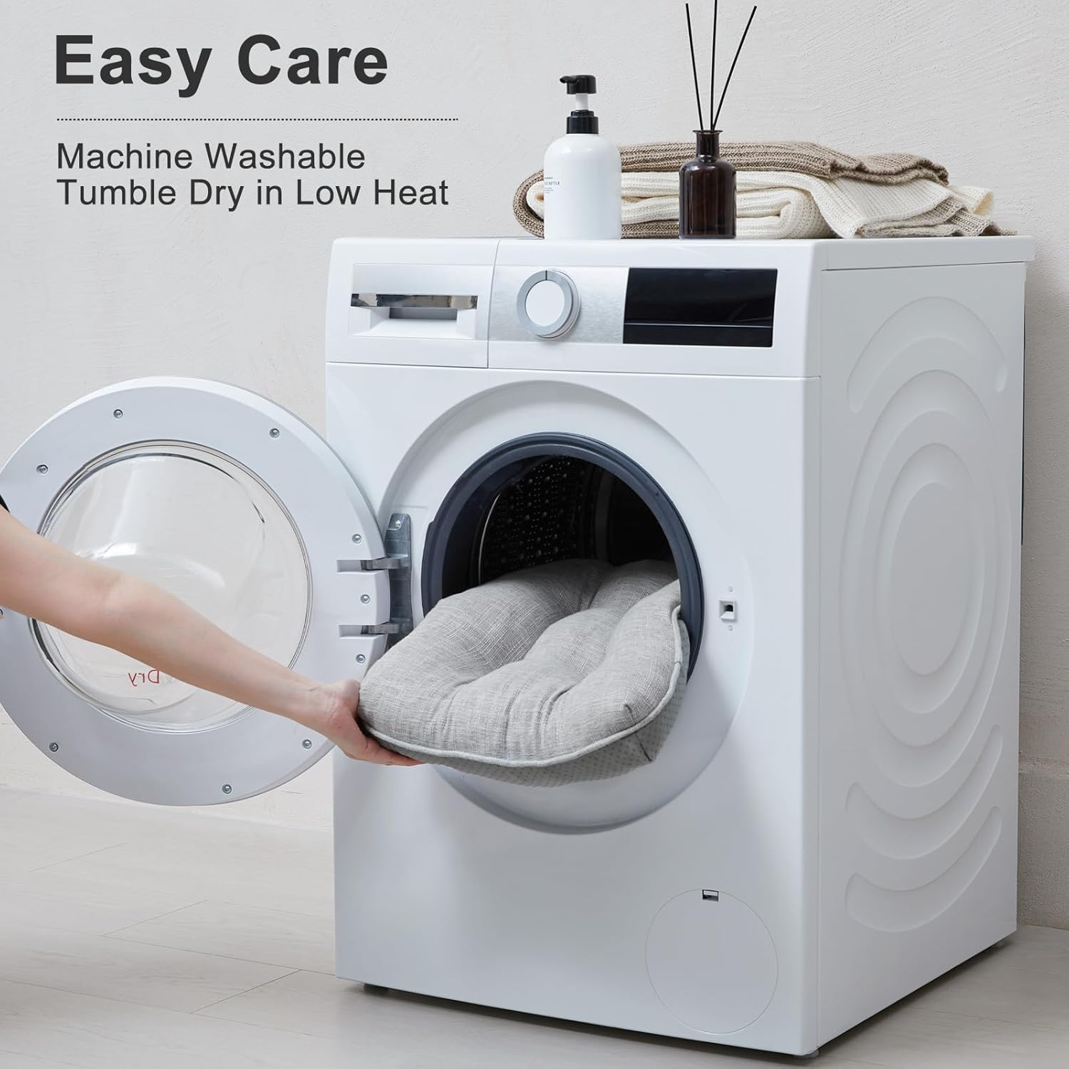 Quilmfoam 15.5"x15.5" Kitchen Chair Cushions Set of 4 for Dining Chair, Soft Tufted Non-Slip Memory Foam Seat Cushion with Ties for Indoor Kitchen Dining Furniture, Light Grey - Image 7