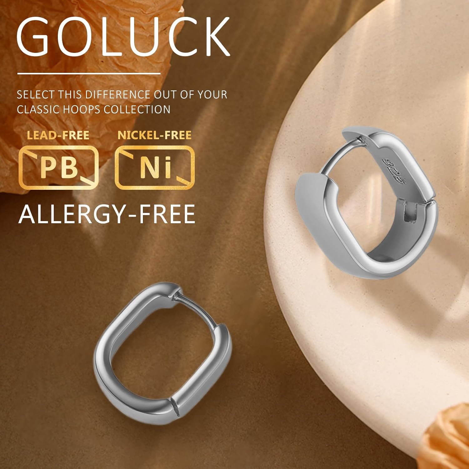 Small Hoop Earrings for Women, 925 Sterling Silver Chunky Hoops Earrings, Hypoallergenic Huggie Hoops, Small Thick Huggie Hoop Earrings for Jewelry Gifts - Image 3