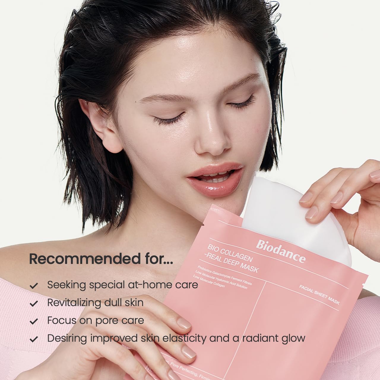 BIODANCE Bio-Collagen Real Deep Mask, Hydrating Overnight Hydrogel Mask, Pore Minimizing, Elasticity Improvement, 34g x4ea - Image 9