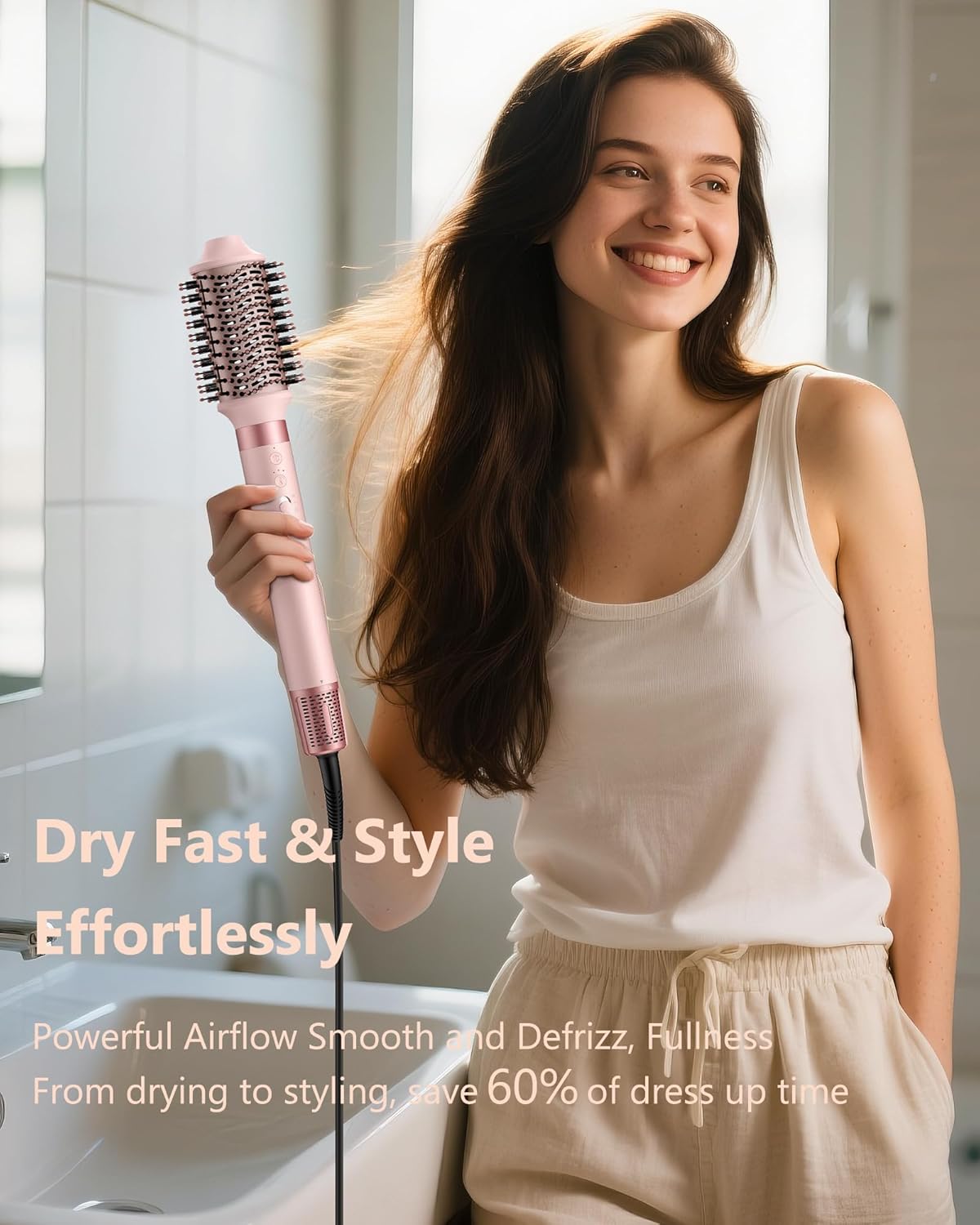 5 in 1 Hot Air Styler Wrap – High-Speed Hair Dryer Brush with Auto Wrap Curlers, Fast Drying & Frizz-Free Styling, No Heat Damage, Volumizing Brush with Travel Bag - Image 3