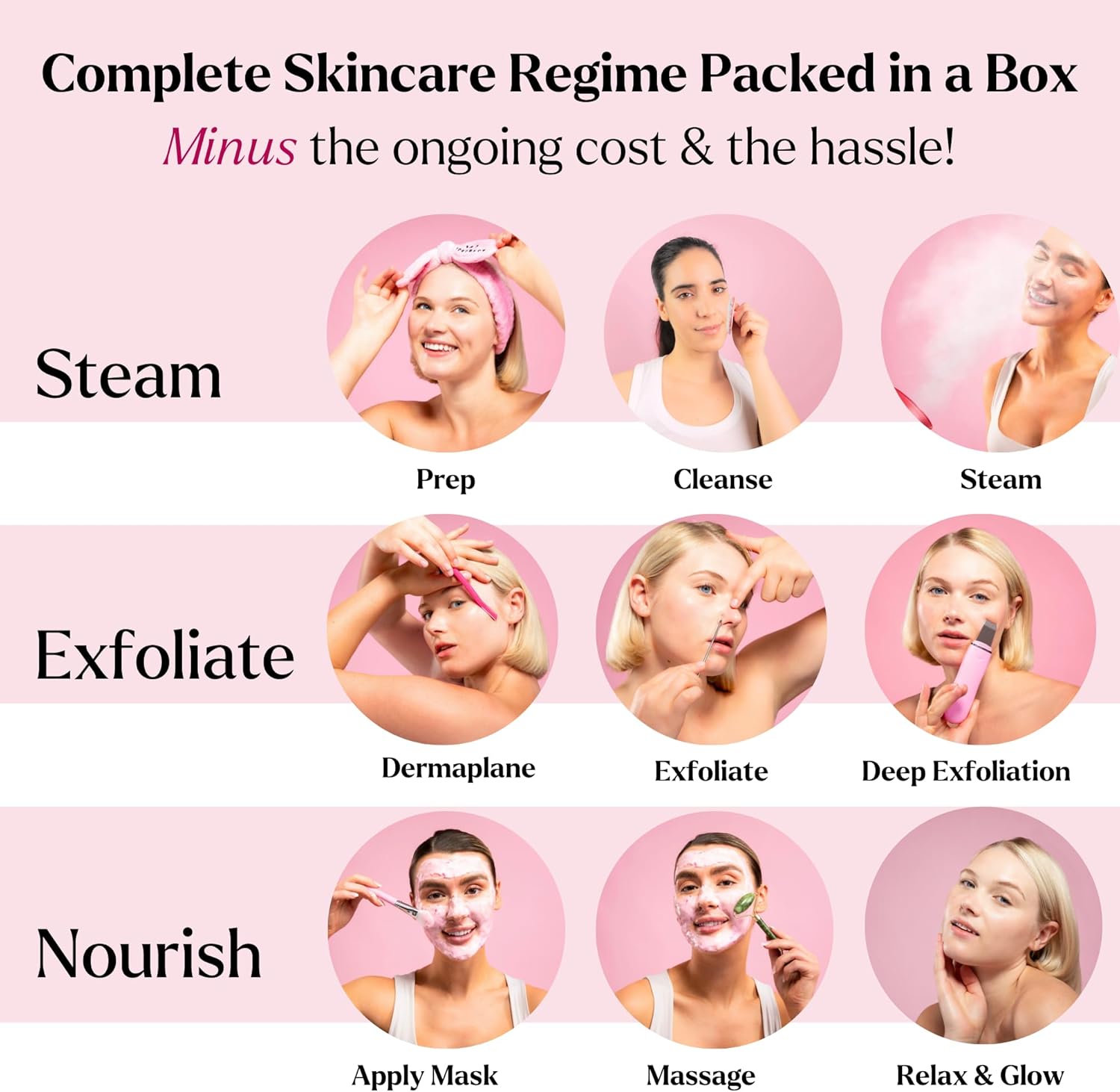 Facial Steamer Spa Kit with Complimentary 17 Skin Care Tools | Face Steamer for Facial Deep Cleaning with Towel Warmer & Humidifier Mode| Self Care Gifts for Women, Spa Gifts, Birthday Gifts for Women - Image 8