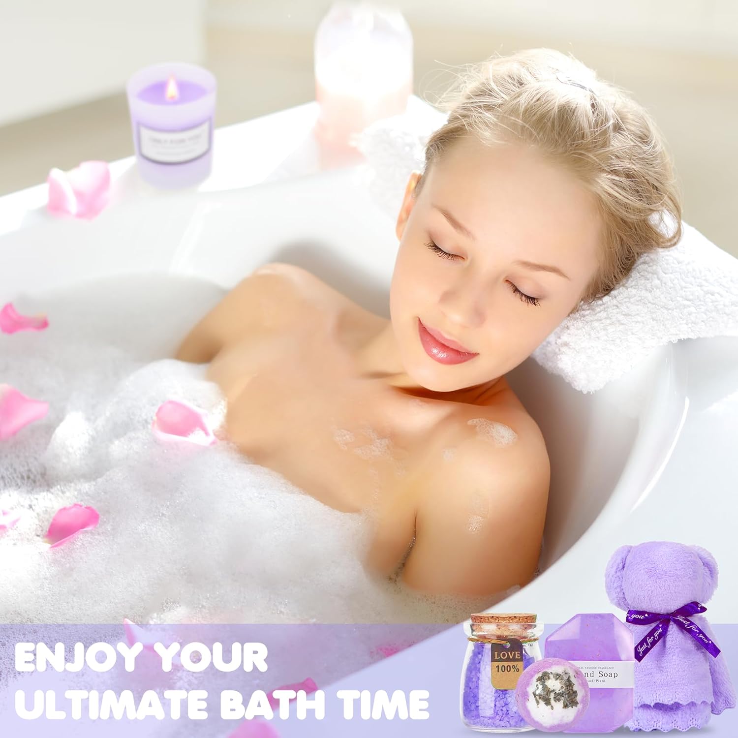 Gifts for Mom, Birthday Gifts for Women, Relaxing Spa Gifts Care Package with Luxury Flannel Blanket, Light-Up Rose Flower, Unique Mothers Day Gifts for Mom, Wife, Grandma, Sister, Friends - Image 5