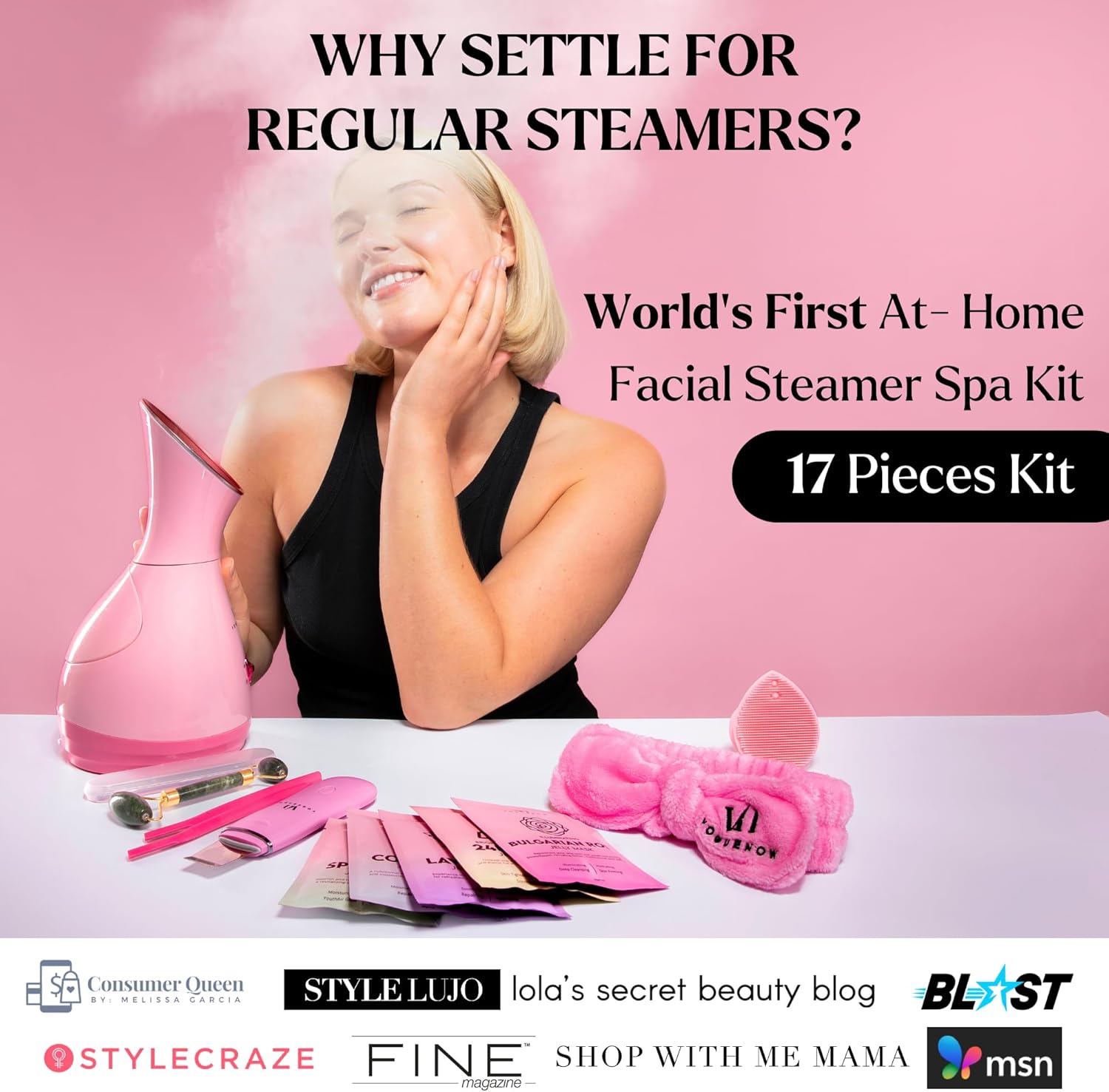 Facial Steamer Spa Kit with Complimentary 17 Skin Care Tools | Face Steamer for Facial Deep Cleaning with Towel Warmer & Humidifier Mode| Self Care Gifts for Women, Spa Gifts, Birthday Gifts for Women - Image 2