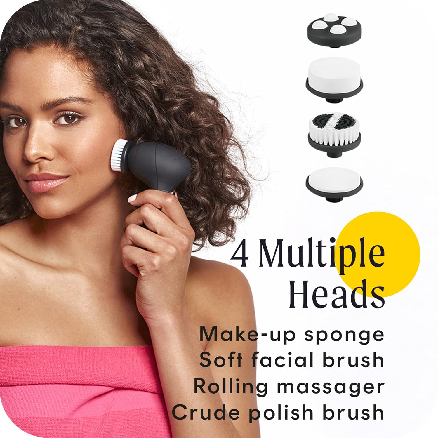 Cosmopolitan Electric Face Cleansing Brush, Spin Brush for Face, Facial Brush for Skin Cleansing and Exfoliating, Face Spin Brush for Acne, Cleaning Skin & Makeup Removal, Pore Cleaner, Black & Gold - Image 4