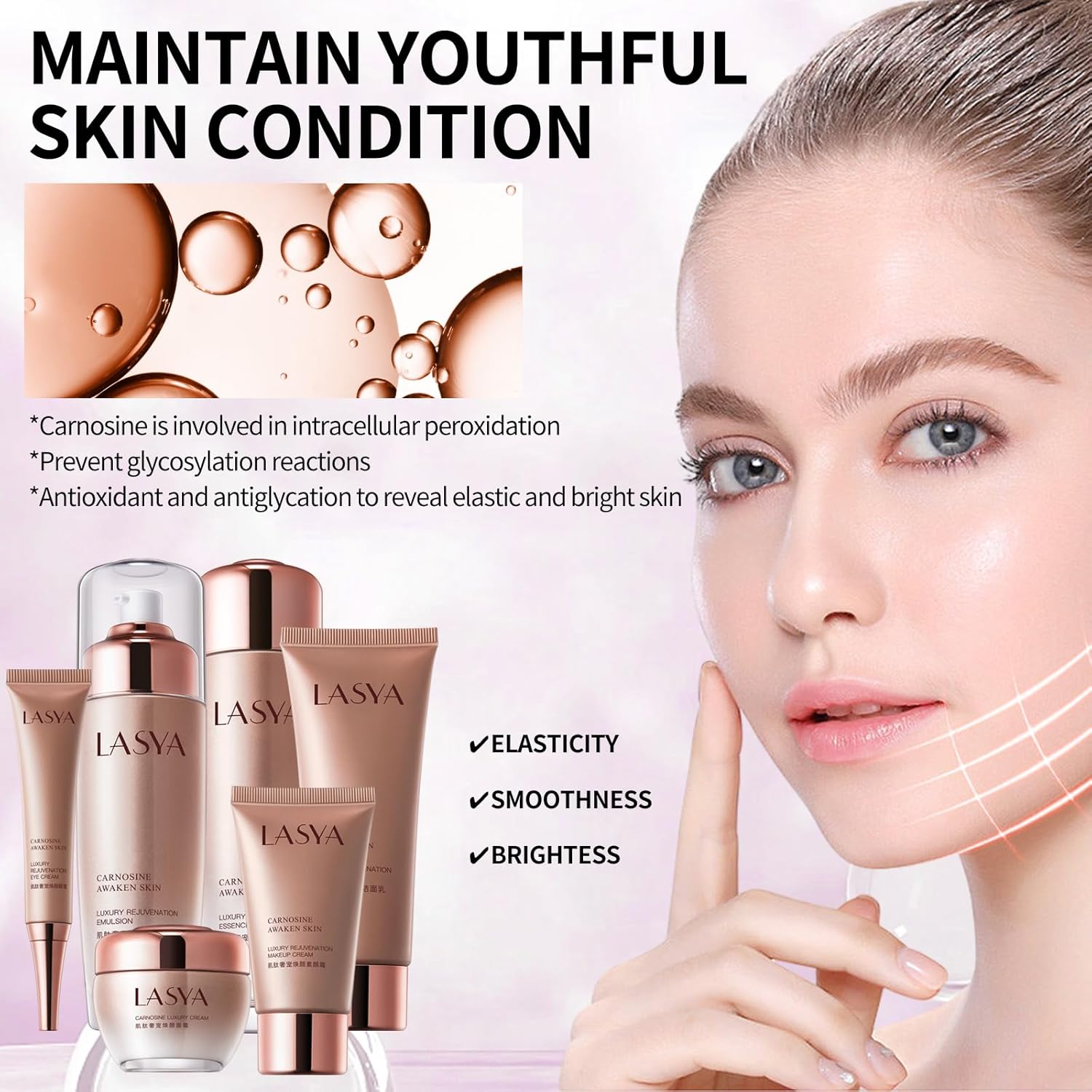 Revitalizing Skin Care Set, 6Pcs Anti Aging Face Care Sets for Women, Firming Skin, Shrink Pores, Smooth Wrinkles, Hydrating Skin Care Set - Image 2