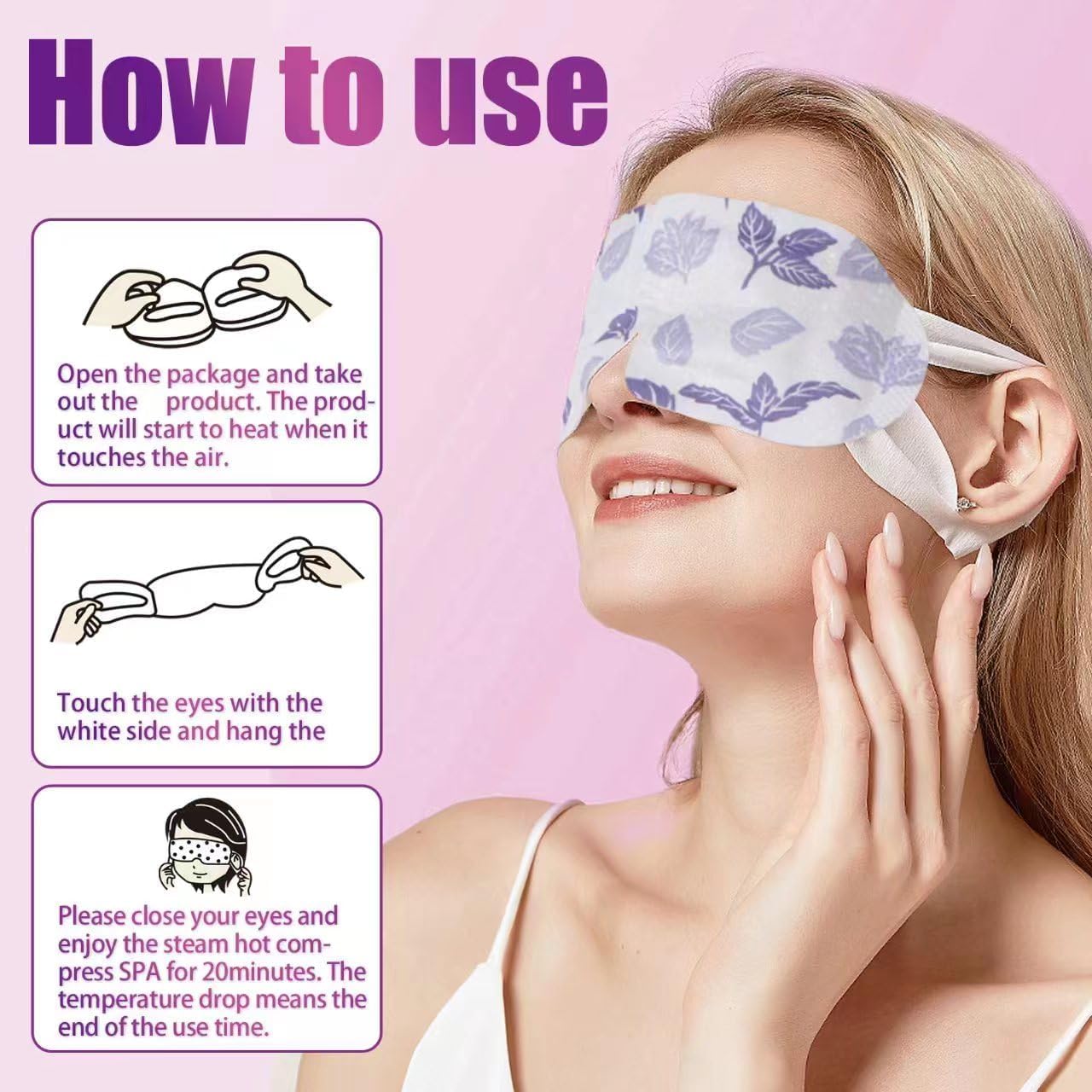 18 Packs Steam Eye Mask for Dry Eyes Self Heating Masks Cornea Care Rest Disposable SPA Warm Eye Compress Sleep Mask 30+ Minutes of Warmth for Reduce Eye Fatigue Travel Essentials (Unscented) - Image 5