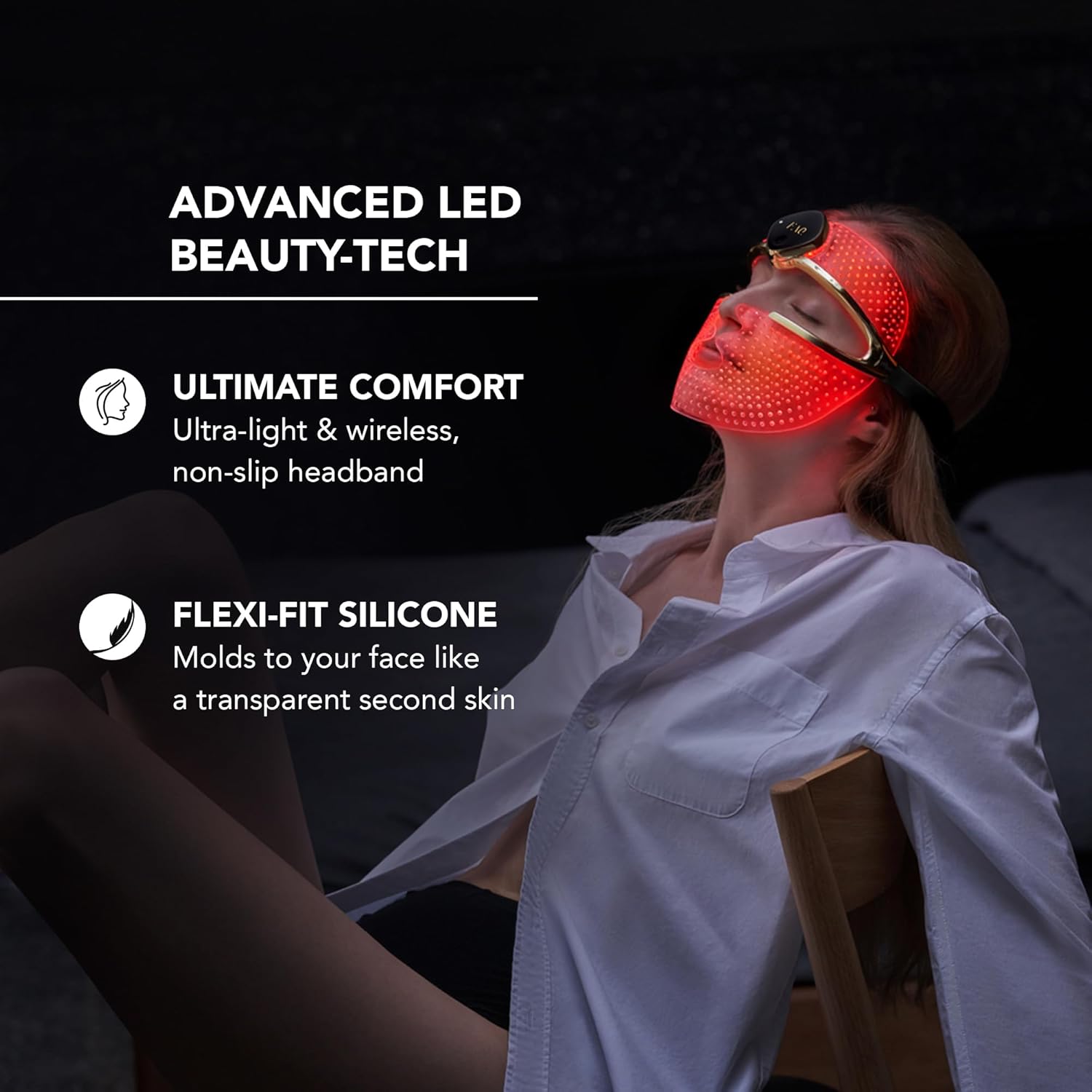 FAQ 202 - Advanced 7 LED lights Face Mask - Wireless Face Masks Beauty - 600 Glow Points - Wearable Skin Care - Image 2