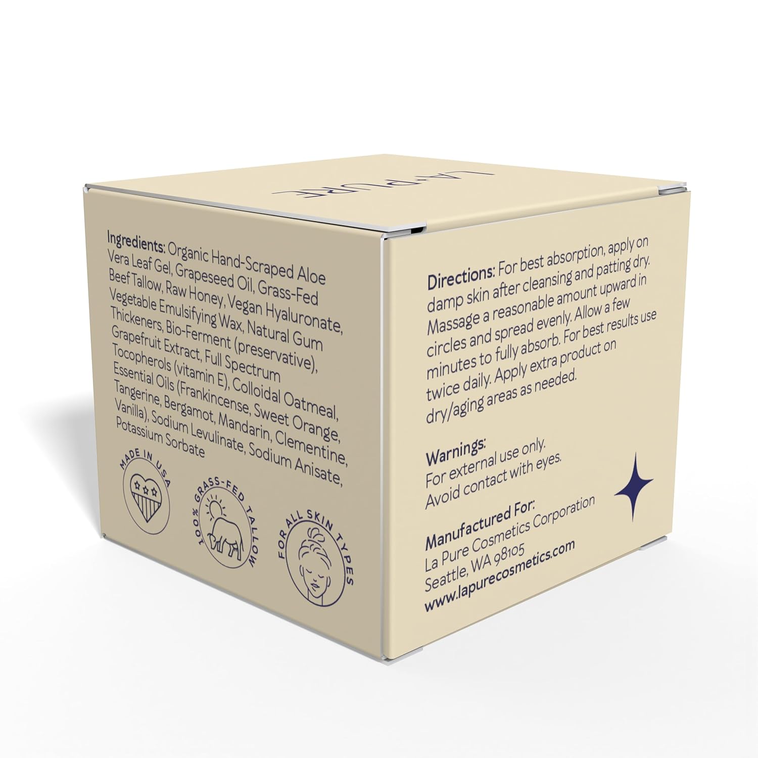 Beef Tallow for Skin, Grass-Fed Tallow Face Cream with Hyaluronic Acid, Aloe Vera & Frankincense, Non-Greasy Anti-Aging Moisturizer, Citrus Scent, 2 oz - Image 9