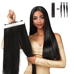 TRIIPPY Raw Cambodian Human Hair Bundles,Sliky Straight Bundles,Triple Lifespan Than Regular Virgin Hair,The Same Quality As Boutique Stores,No.1 Raw Hair Brand On Amazon(3 Bundles,22 24 26 Inches)