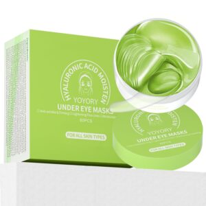 Under Eye Patches Masks – for Puffy Eyes, Dark Circles,and Fine Lines,Eye bags,Reduce Wrinkles Smoothing Skin Care Treatment with Collagen and Hyaluronic Acid for Women and Men, (60 Pcs) Green