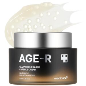 Medicube AGE-R Glutathione Glow Capsule Facial Cream – Instant Lifting Moisturizer – Collagen Peptide For Hydrating Glow – Improve Blemishes, Uneven Skin Tone – Korean Skin Care 1.69 fl.oz