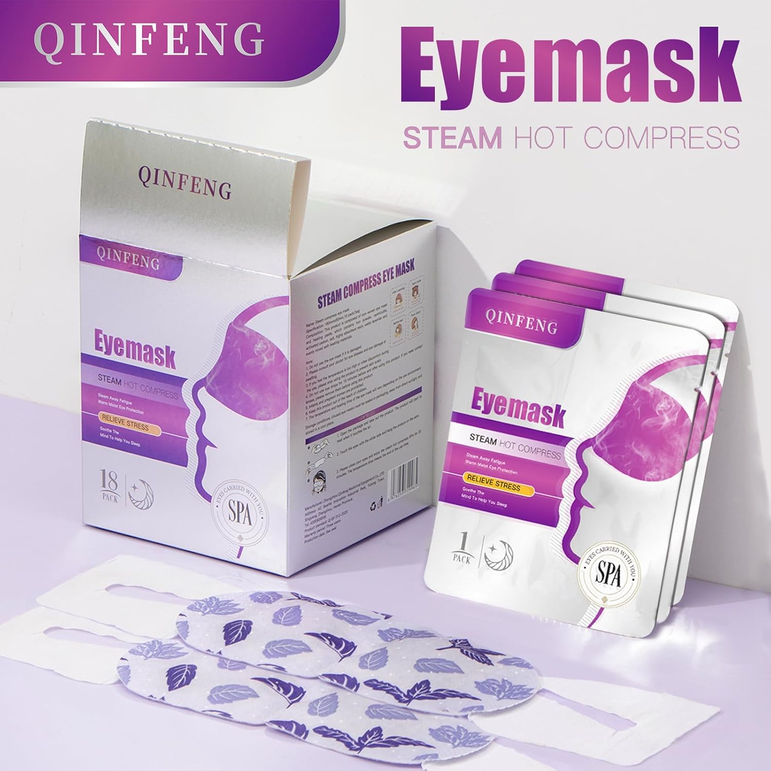 18 Packs Steam Eye Mask for Dry Eyes Self Heating Masks Cornea Care Rest Disposable SPA Warm Eye Compress Sleep Mask 30+ Minutes of Warmth for Reduce Eye Fatigue Travel Essentials (Unscented) - Image 8