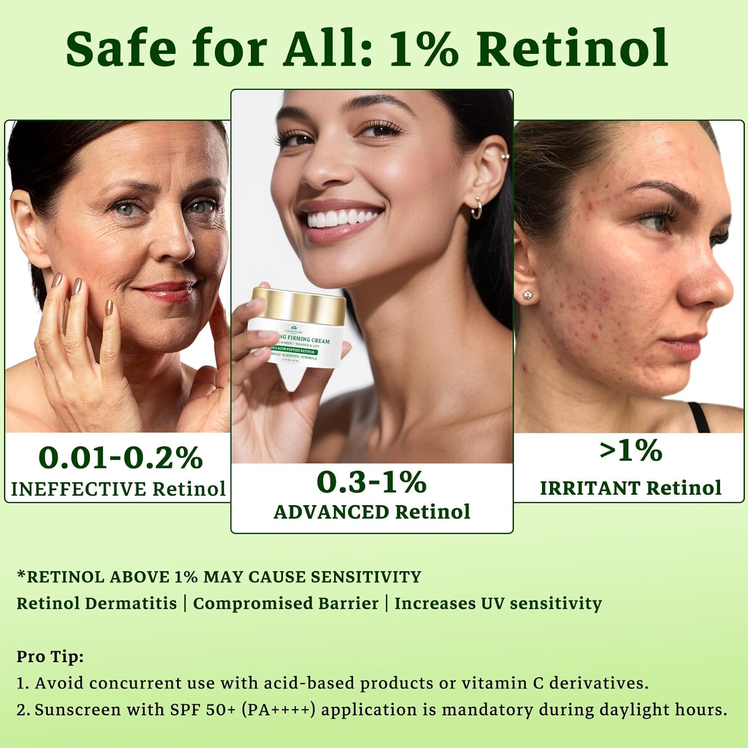 Tighten and Lift Neck Cream, Advanced Anti Wrinkle Face Cream with Retinol Collagen Hyaluronic Acid, AH-8 Multi-Peptides Anti Aging Neck Creams for Tightening and Firming for Women and Men, 1.7 Fl Oz - Image 3