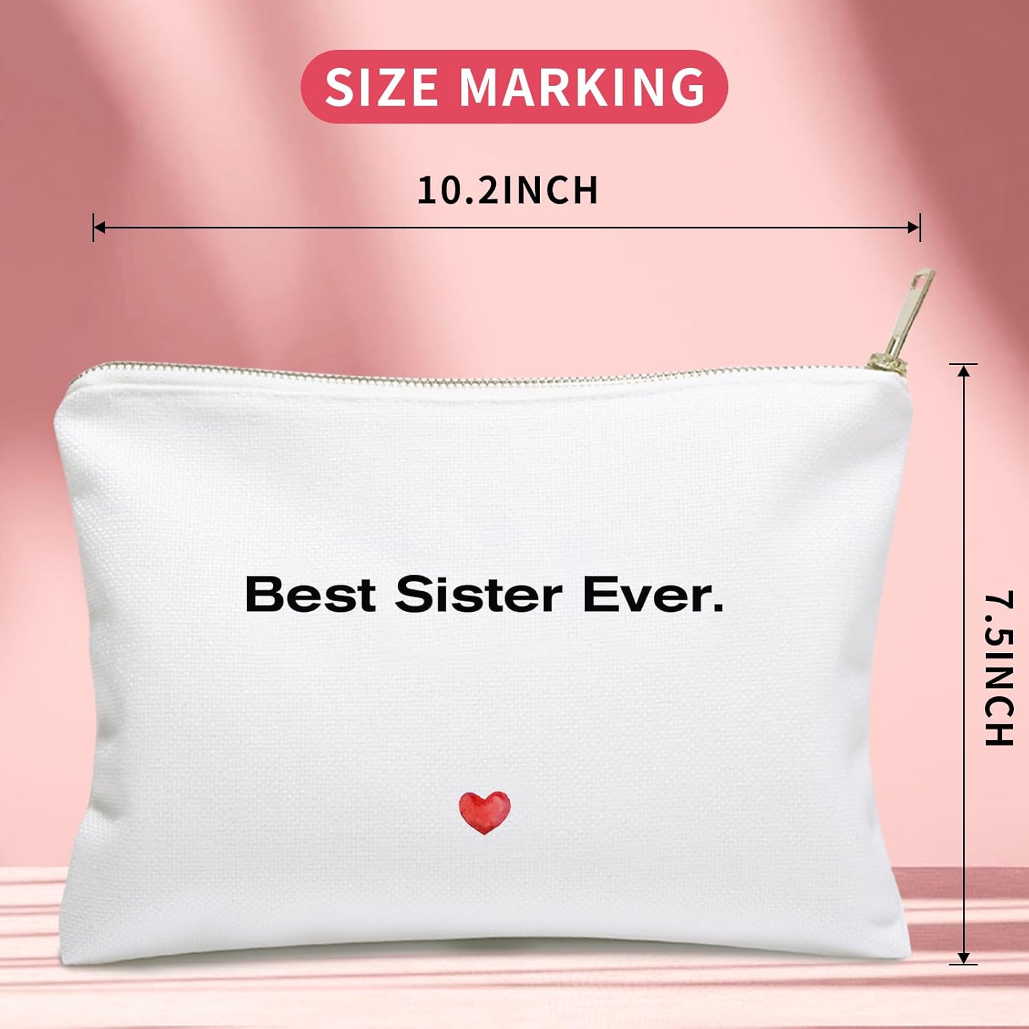 Cosmetic Case, Best Sister Ever, Linen Toiletry Bag, Pouch, Double Printing Kiwi Fruit, Purses, Meaningful Graduation Gift for Soul Sister. - Image 2