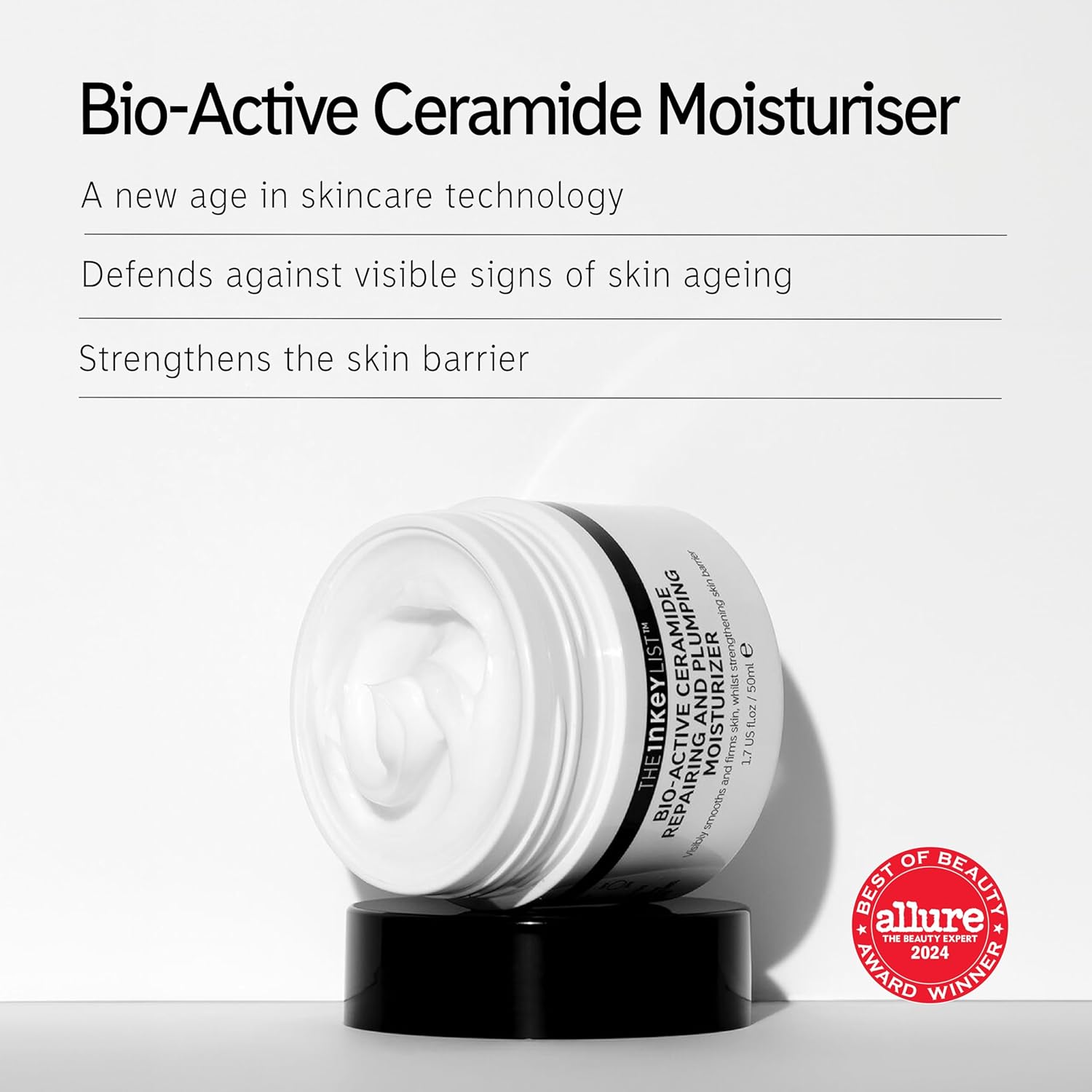The INKEY List Bio-Active Ceramide Moisturiser 1.7fl oz/50ml, Anti-Ageing Skincare, 24-Hour Hydration Cream, Vegan Friendly, Suitable For All Skin Types - Image 2